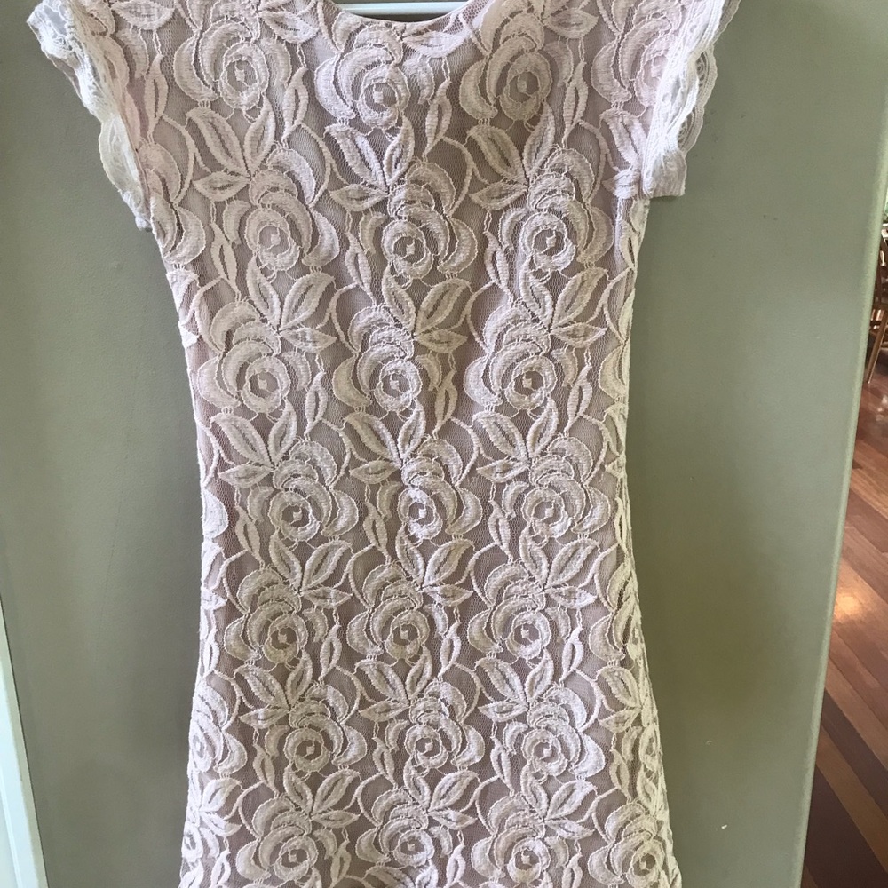 Blush Pink Lace mini dress Size S